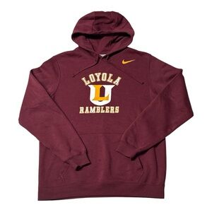 Nike Loyola Chicago Ramblers NCAA Red Pullover Hoodie Sweatshirt Mens Medium